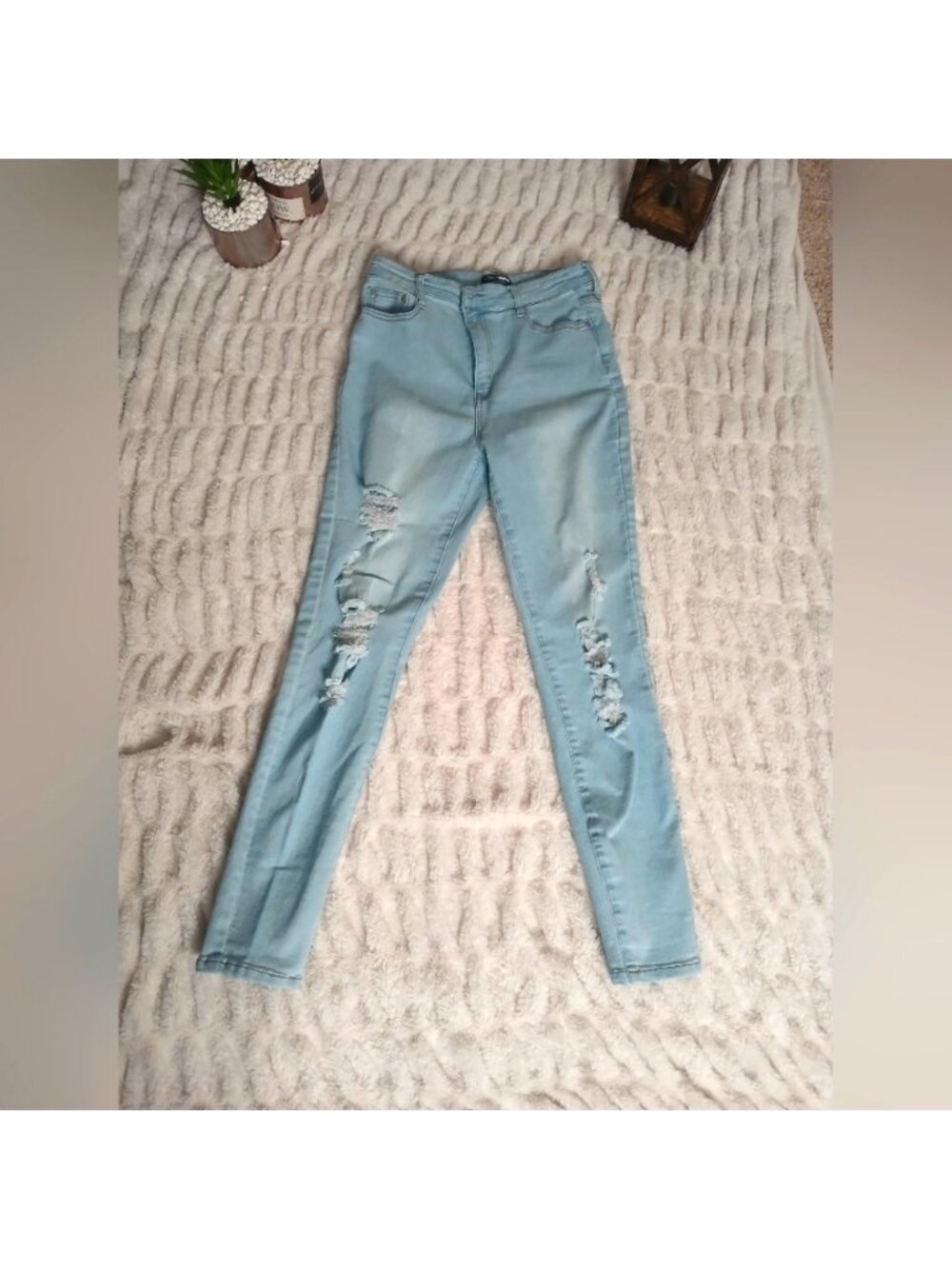 Fashion Nova Blue Skinny Jeans
